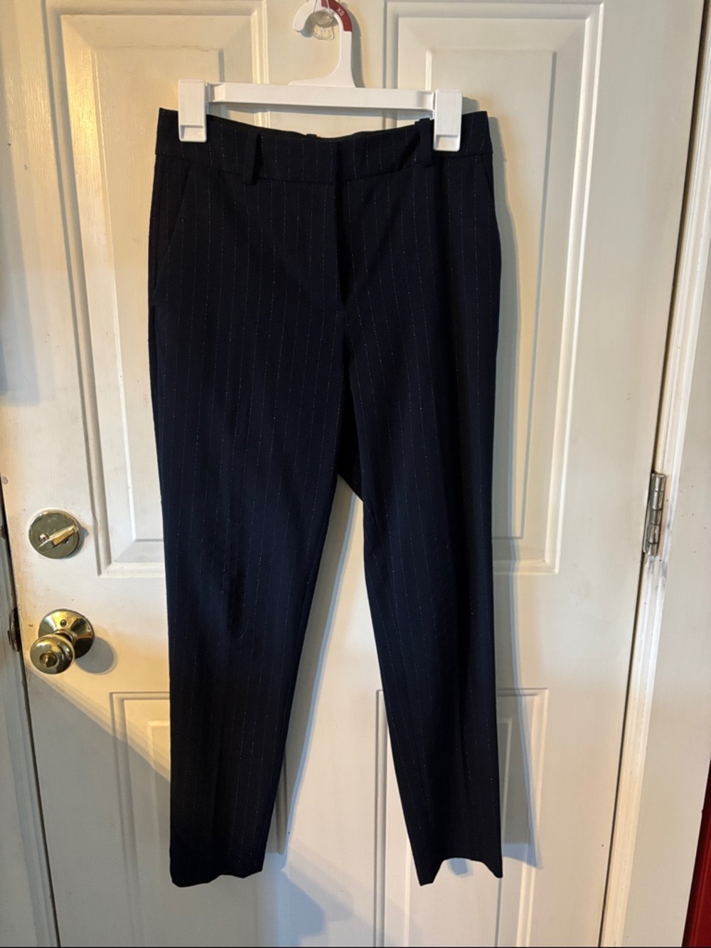 Navy Pinstripe Tailored Dress Pants H&M